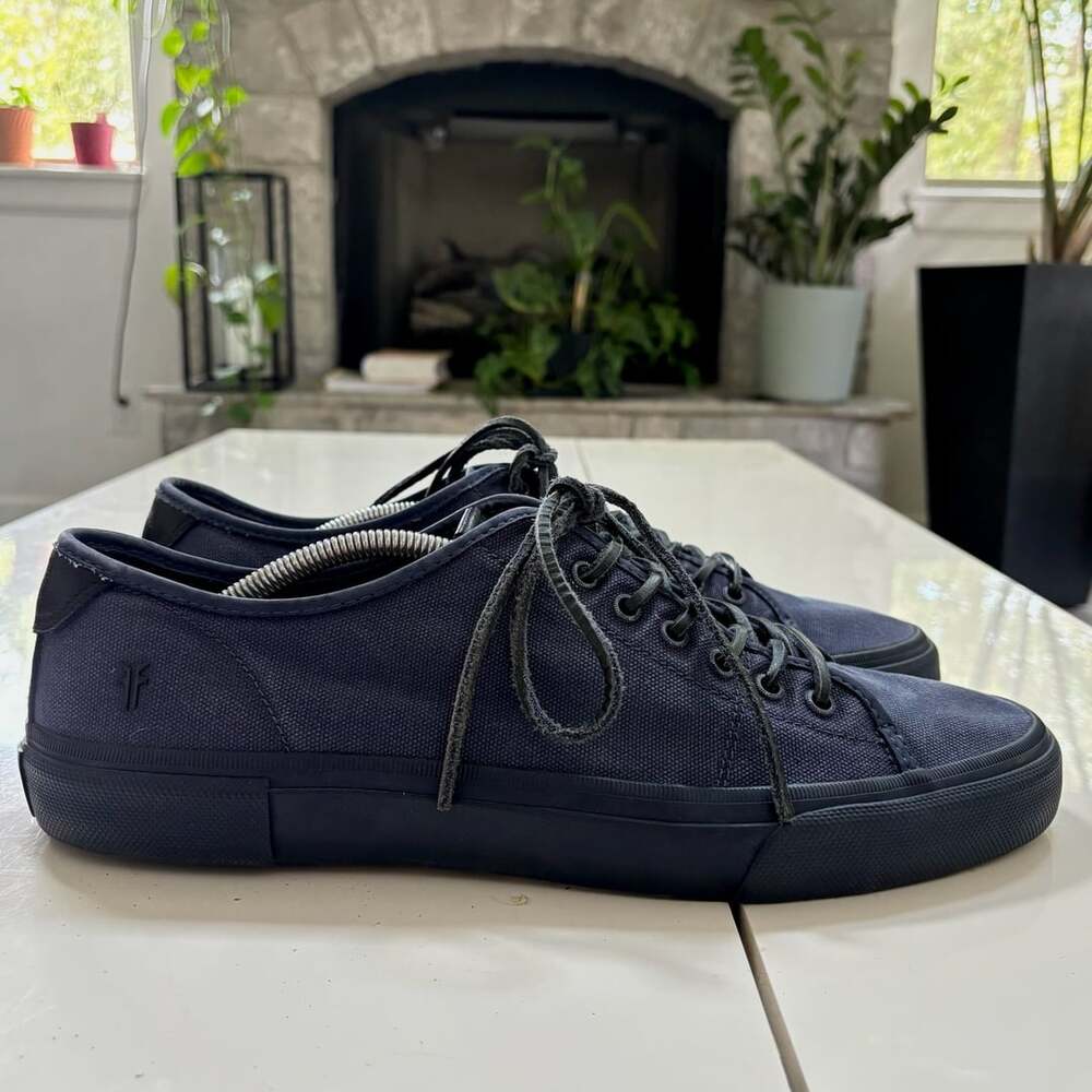 Frye Ludlow Low Sneakers Mens Size 13 Navy Canvas